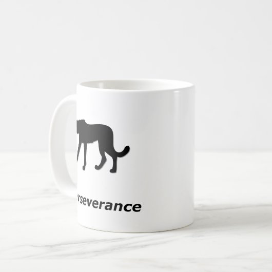Cheetah Durchhaltevermögen Kaffeetasse (Vorderseite Links)