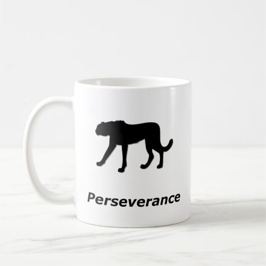 Cheetah Durchhaltevermögen Kaffeetasse (Links)
