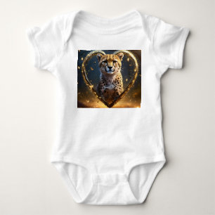Cheetah: Ein goldenes Liebe Herz Baby Strampler