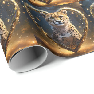 Cheetah: Ein goldenes Liebe Herz Geschenkpapier