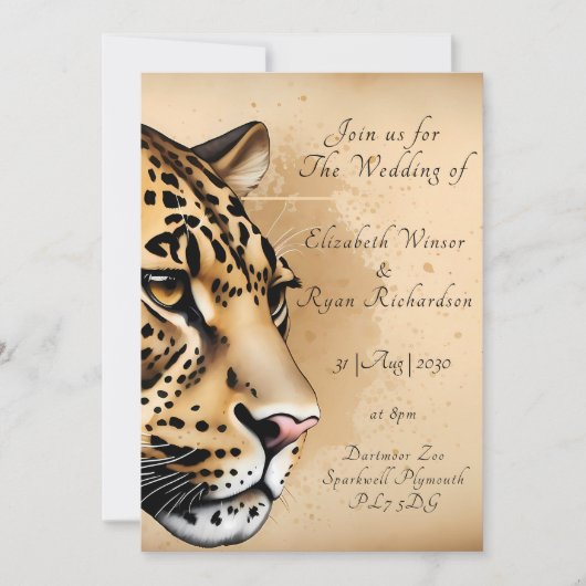 Cheetah Einladung (Vorderseite)