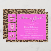 Cheetah - Es ist ein Mädchen! - Einladung zur Kind (Vorne/Hinten)