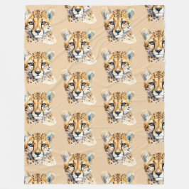 Cheetah Face Fleecedecke
