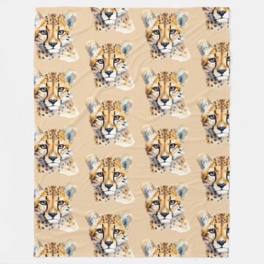 Cheetah Face Fleecedecke (Vorderseite)