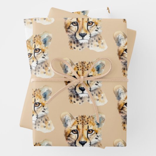 Cheetah Face Geschenkpapier Set (Beispiel)