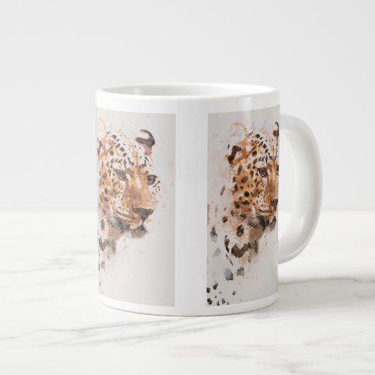 CHEETAH FACE MUG Jumbo-Tasse (Vorderseite Rechts)