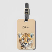 Cheetah Face Personalisiert Gepäckanhänger (Vorderseite Vertikal)