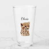 Cheetah Face Personalisiert Glas (Vorderseite)