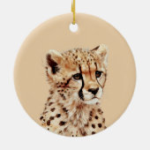 Cheetah Face Personalisiert Keramik Ornament (Hinten)