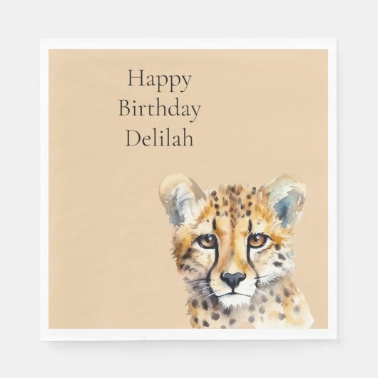 Cheetah Face Serviette (Vorderseite)