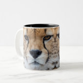 Cheetah face zweifarbige tasse (Vorderseite Links)