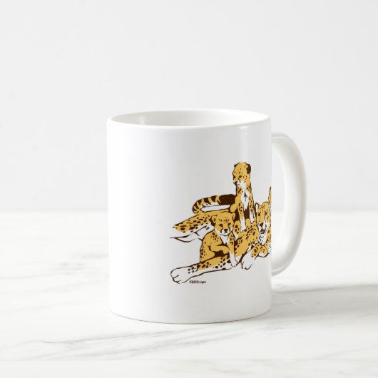 Cheetah Family Kaffeetasse (VorderseiteRechts)