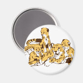 Cheetah Family Magnet (Vorderseite/Rückseite)