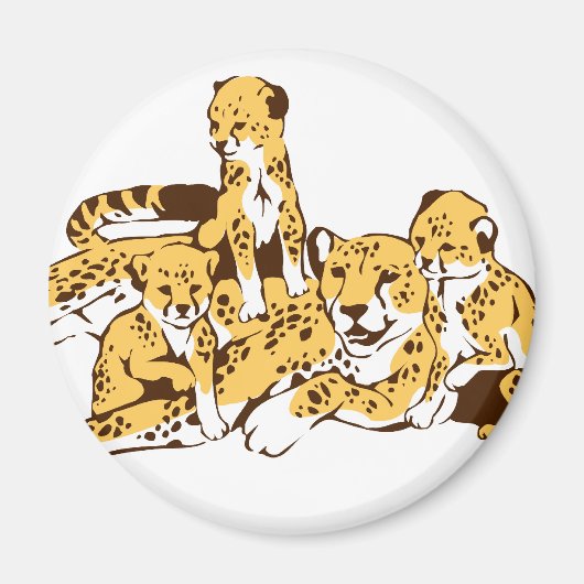 Cheetah Family Magnet (Vorne)