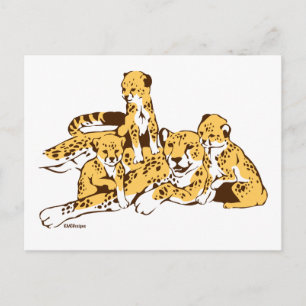 Cheetah Family Postkarte