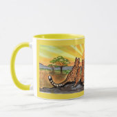 Cheetah Family Sunrise Helle Designer Tasse (Links)