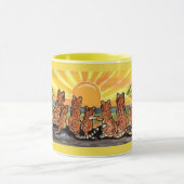Cheetah Family Sunrise Helle Designer Tasse (Zentrum)