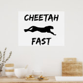 Cheetah Fast Funny Running Poster Wand Kunst (Küche)