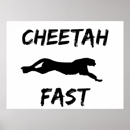Cheetah Fast Funny Running Poster Wand Kunst (Vorne)