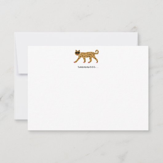 Cheetah Flat Notecard Dankeskarte (Vorderseite)