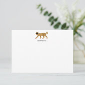 Cheetah Flat Notecard Dankeskarte (Stehend Vorderseite)