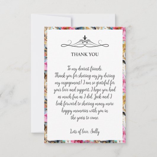 Cheetah Floral Boho Wasserfarben-Muster Dankeskarte (Vorderseite)