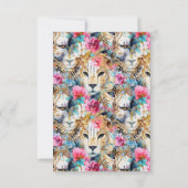Cheetah Floral Boho Wasserfarben-Muster Dankeskarte (Rückseite)