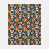 Cheetah Floral Pattern Fleecedecke (Vorderseite)