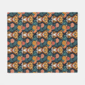 Cheetah Floral Pattern Fleecedecke (Vorderseite (Horizontal))