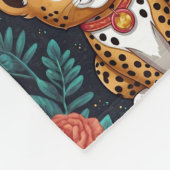 Cheetah Floral Pattern Fleecedecke (Ecke)