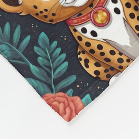 Cheetah Floral Pattern Fleecedecke (Ecke)