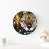 Cheetah Fraktal Wall Clock Große Wanduhr (Zuhause)