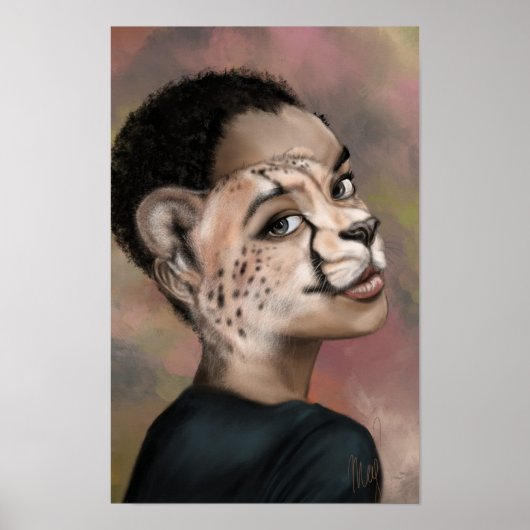 Cheetah-Frau-Plakat Poster (Vorne)
