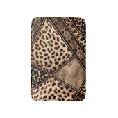 Cheetah Fur mit ethnischen Ornamenten Badematte (Vorderseite Vertikal)