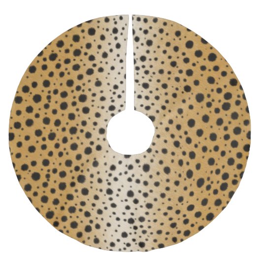 Cheetah Fur realistische Exotic Animal Print Luxus Polyester Weihnachtsbaumdecke (Vorderseite)