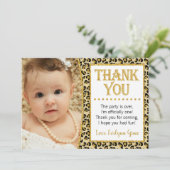 Cheetah-Geburtstag danken Ihnen, mit Foto zu Dankeskarte (Stehend Vorderseite)