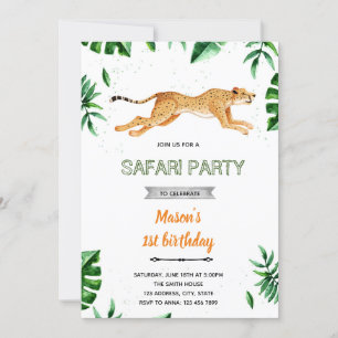 Cheetah Geburtstag Thema Einladung