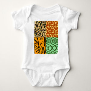Cheetah, Giraffe, Tiger und Schlange Baby Strampler