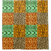 Cheetah, Giraffe, Tiger und Schlange Duschvorhang (Vorderseite)