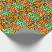 Cheetah, Giraffe, Tiger und Schlange Geschenkpapier (Ecke)