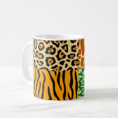 Cheetah, Giraffe, Tiger und Schlange Kaffeetasse (Vorderseite Links)