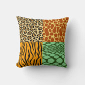 Cheetah, Giraffe, Tiger und Schlange Kissen (Vorderseite)