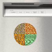 Cheetah, Giraffe, Tiger und Schlange Magnet (In Situ (Geschirrspüler))