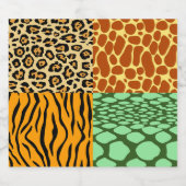 Cheetah, Giraffe, Tiger und Schlange Schaumweinetikett (Einzelnes Label)