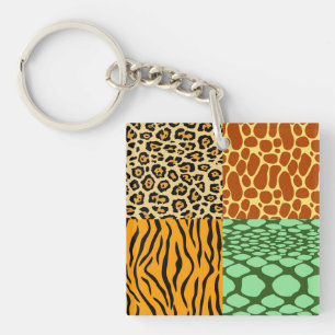 Cheetah, Giraffe, Tiger und Schlange Schlüsselanhänger