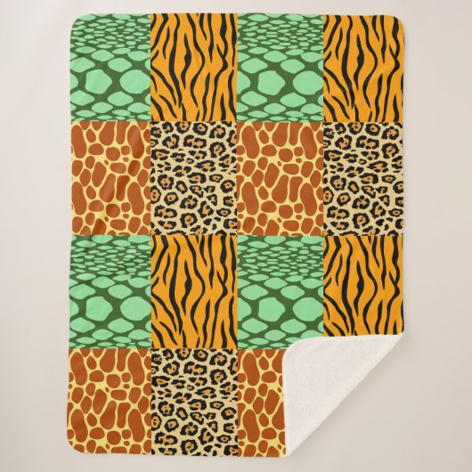 Cheetah, Giraffe, Tiger und Schlange Sherpadecke (Vorderseite)