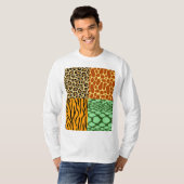 Cheetah, Giraffe, Tiger und Schlange T-Shirt (Vorne ganz)