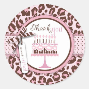 Cheetah Girl Birthday TY Sticker