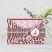 Cheetah Girl Card Rosa (Stehend Vorderseite)