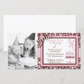 Cheetah Girl Einladung Foto-Karte (Vorne/Hinten)